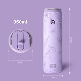 BOTTLE BOTTLE 32 oz Insulated Stainless Steel Bottle with Straw Purple Bloom view 4