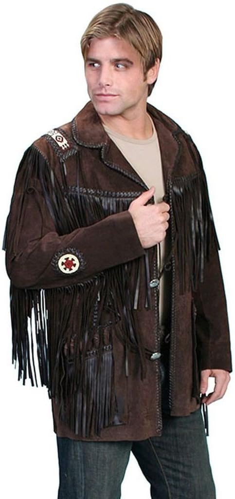 221-409 Scully Mens Fringed Suede 