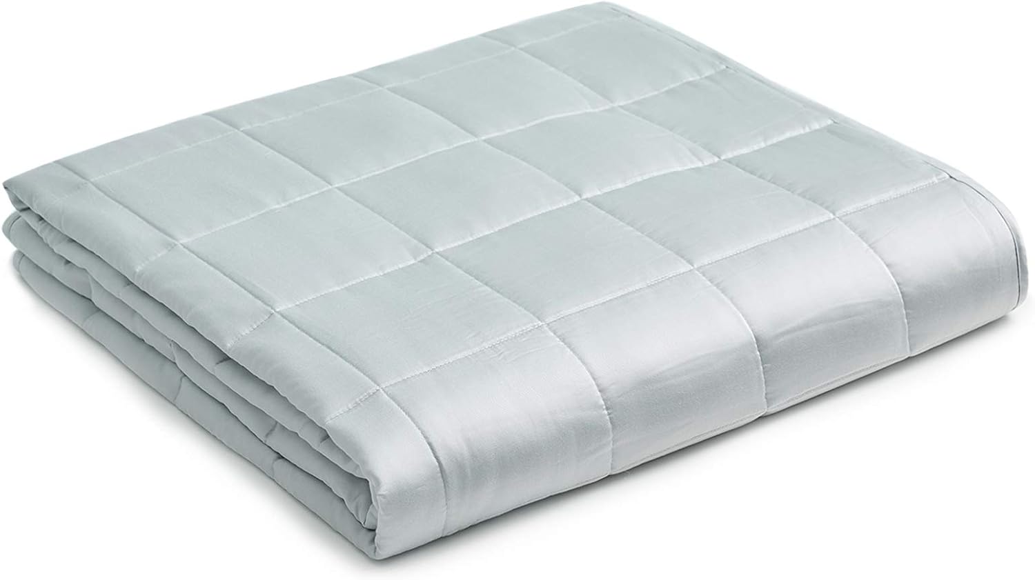 YnM Bamboo Weighted Blanket — 100% Natural Bamboo Viscose Oeko-Tex Certified Material with Premium Glass Beads (Light Grey, 60''x80'' 15lbs), Suit for One Person(~140lb) Use on Queen/King Bed