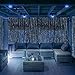 LED Concepts 300-LED Curtain String Icicle Fairy Lights with 8 Lighting Modes – UL Listed Power Supply, White