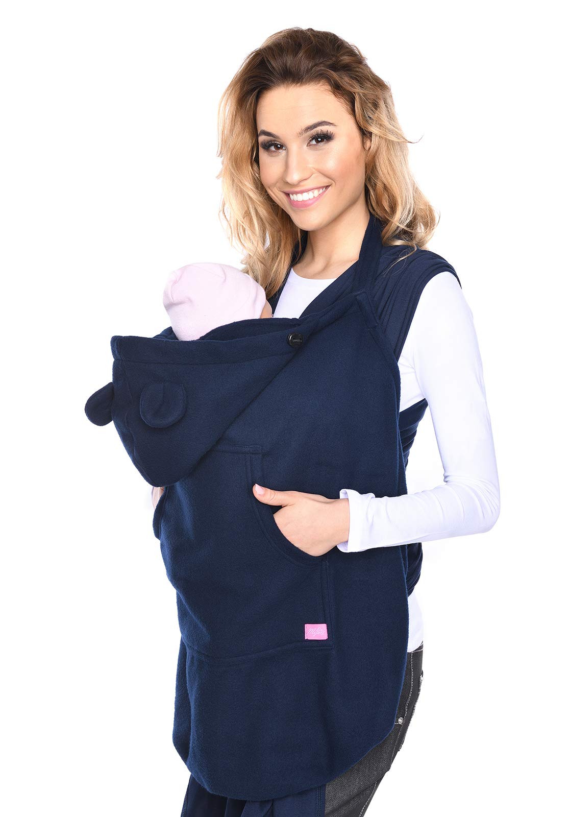 Mija - Maternity fleece warm Baby Universal Windproof Carrier Cover 4022 (Navy blue)