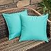 MIULEE Pack of 2 Decorative Outdoor Waterproof Pillow Covers Square Garden Cushion Sham Throw Pillowcase Summer Shell for Patio Tent Couch 18x18 Inch Light Green