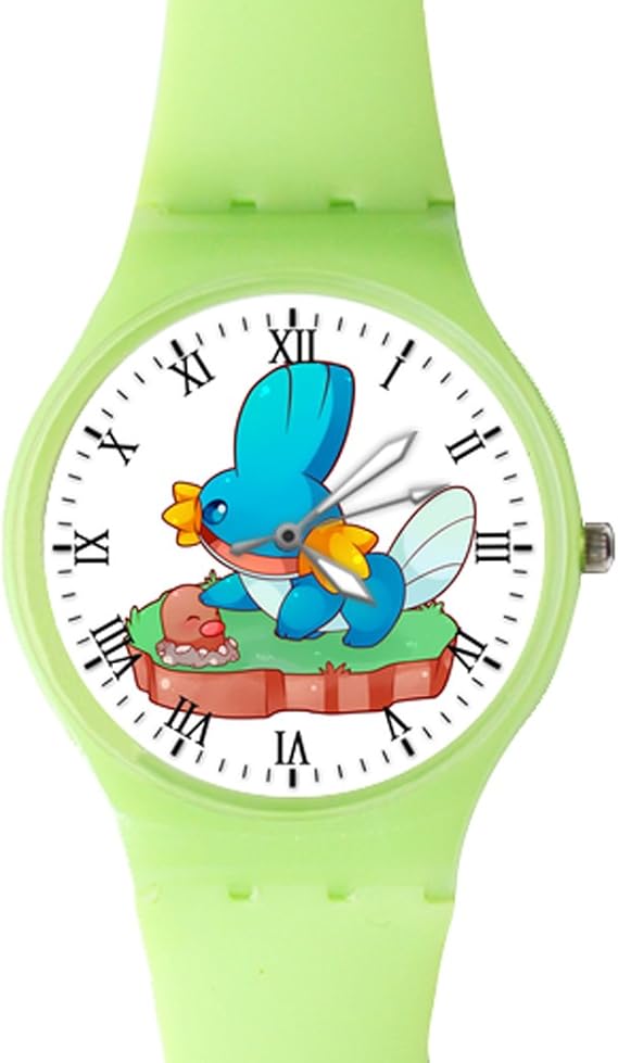 Amazon G Storeポケモンmudkip移動し Diglettクォーツプラスチックグリーンダイヤル腕時計 レディース 通販
