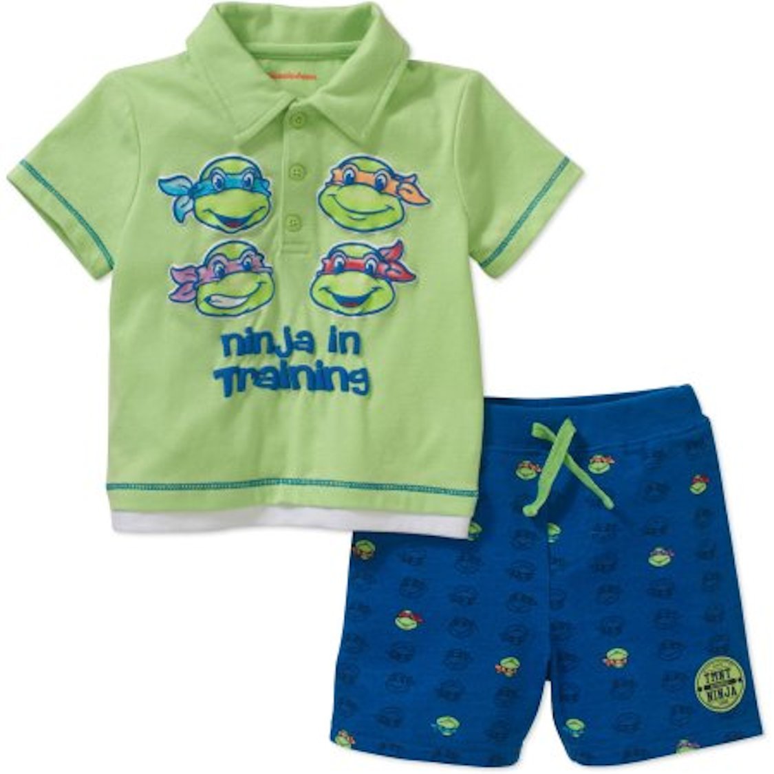 Nickelodeon TMNT Baby Boys Polo T-Shirt and Shorts Outfit