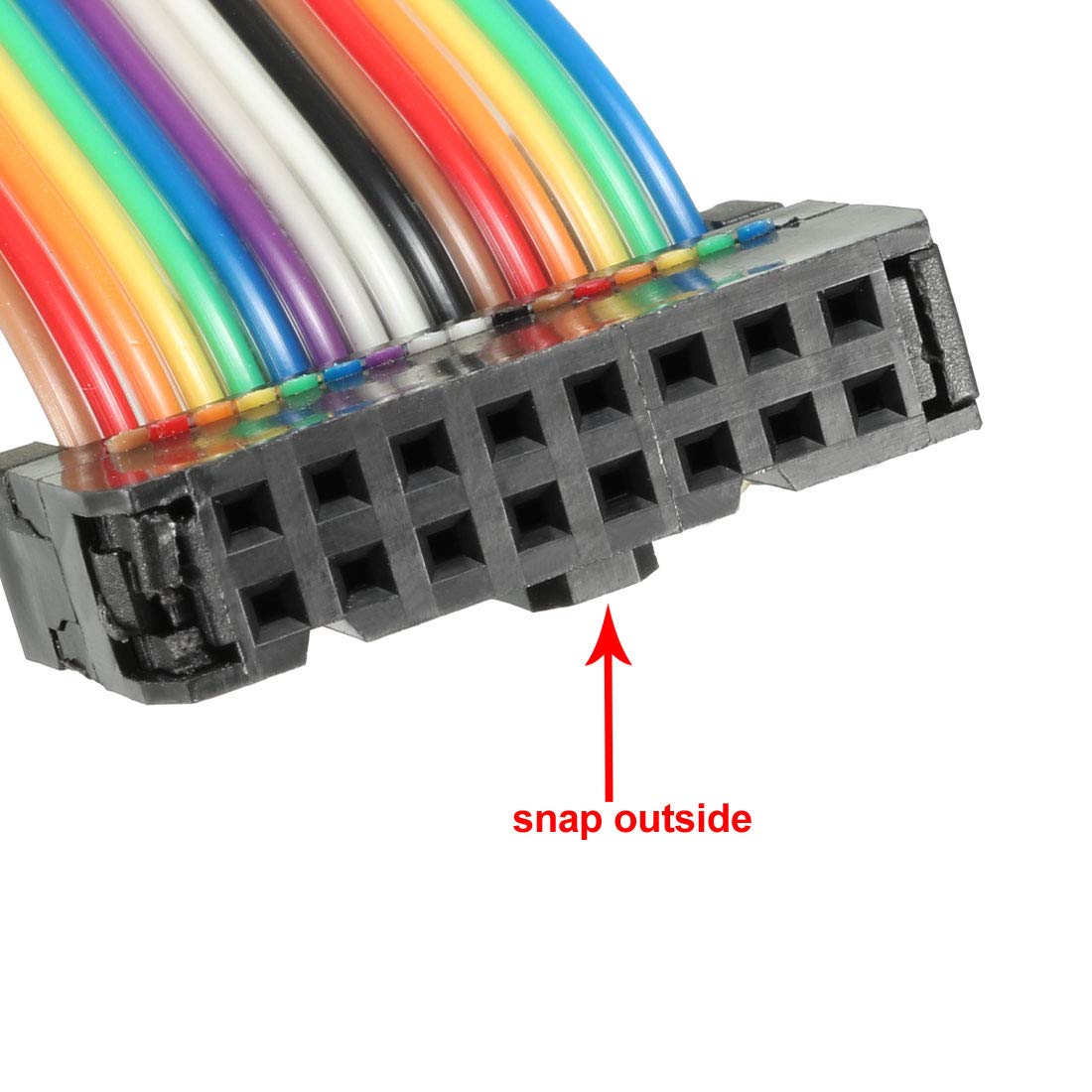 sourcing map IDC Rainbow Wire Flat Ribbon Cable 16 Pins 148cm Length 2.54mm Pitch Type-C, 16P-148cm - Image 5