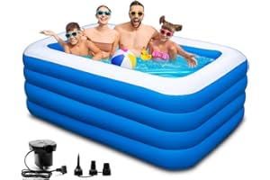 YUEPOOL Inflatable Swimming Pool, 79 x 58 x 29 inch Full-Sized Large Inflatable Pools, Blow Up Durable Thickened Pools for Outdoor, Garden, Backyard.