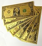 Gold Bank Note Set of 7 24kt Gold Foil .999 $1, $2, $5, $10, $20, $50 and $100 in Decorative Envelope