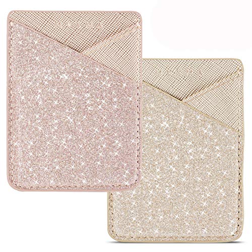 BIAJIYA Glitter PU Leather Phone Card Holder