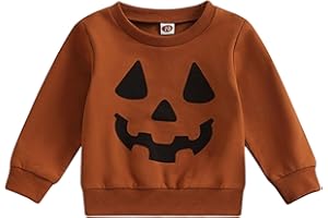 FOCUSNORM Halloween Baby Girl Boy Outfits Pumpkin Sweatshirt Long Sleeve Hoodies Halloween Baby costume Toddler Fall Clothes