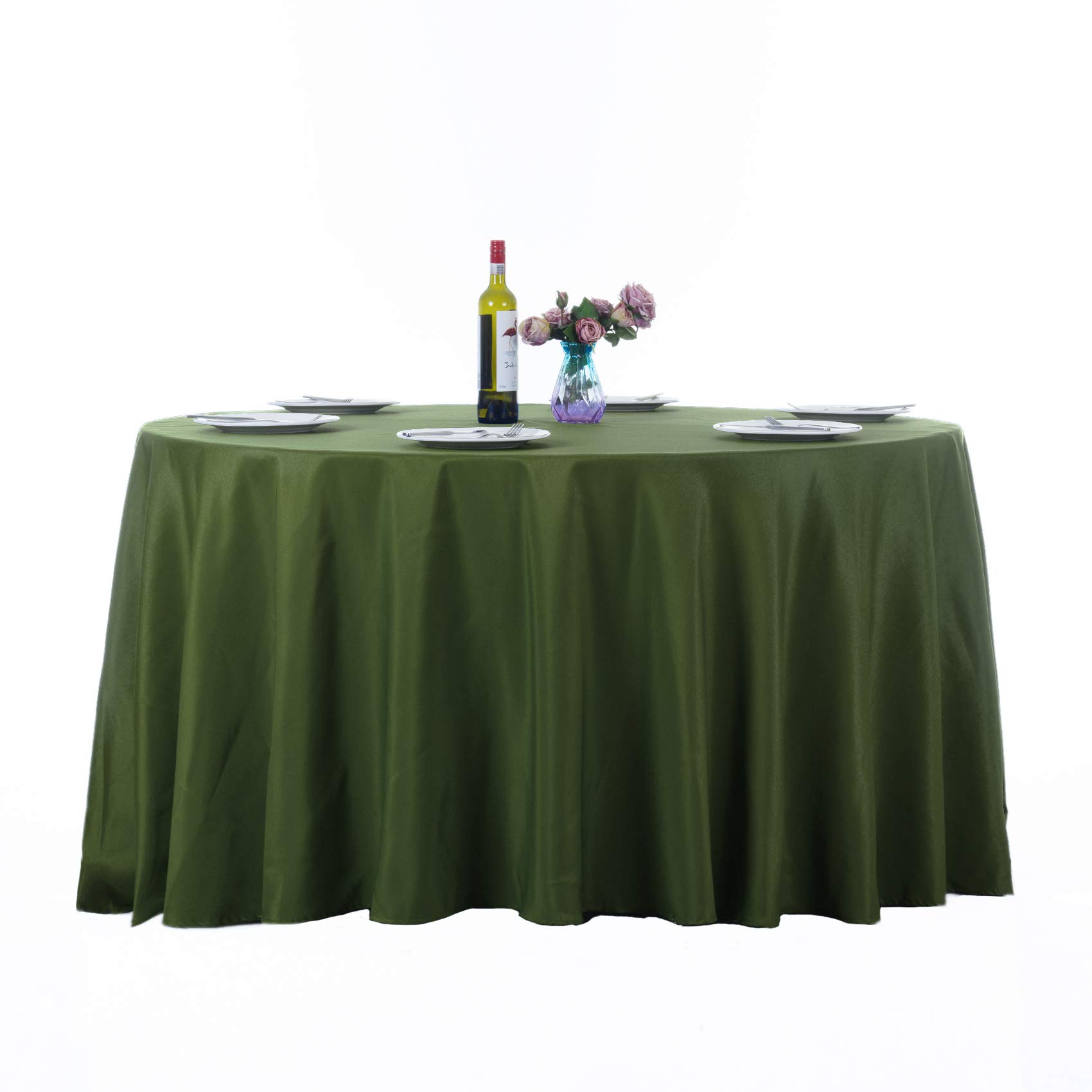 Photo 1 of Ascoza 2pack 120 Inch Willow Round Tablecloth in Washable Polyester Fabric for Wedding/Banquet/Restaurant/Parties