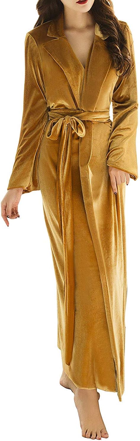 KelaixiangWomen's Long Bathrobe Fuzzy Velvet Warm Robes for Winter Plush Shawl