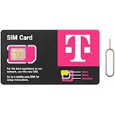 T-Mobile SIM Card R15 5G 4G LTE TMobile Triple Cut Nano Micro 3 in 1 Ultimate TMO Starter Pack with Simbros Simkey to Remove the sim Tray on Any Device!