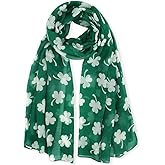 vimate St Patrick Day scarf -Women's Irish Shamrock Scarfs Fashion Lightweight Thin Green Costume Scarves Headscarf