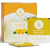Dandelion Root Tea Bags 50 Count, Mild & Earthy Flavor Herbal Detox Tea - 100% Natural Ingredients, No Artificial Additives or Chemicals