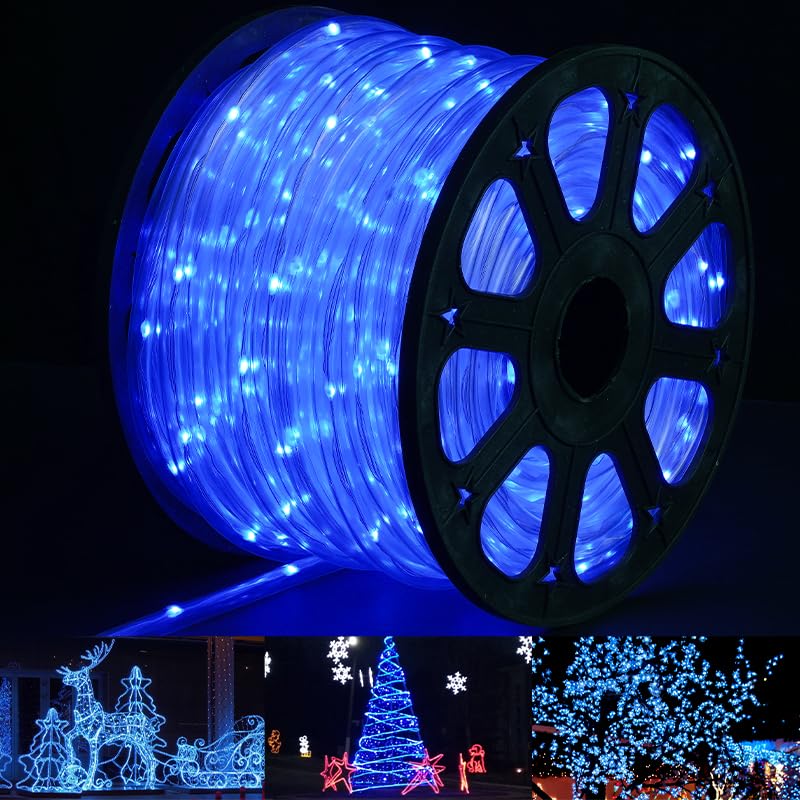 Photo 1 of 150Ft Led Rope Lights,1620 LEDs Waterproof Indoor Outdoor Party Decorative Lighting with 8 Modes,Connectable and Flexible Rope Lighting for Garden,Pool,Home,Bedroom (Blue, 150 Ft)