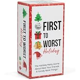 FIRST TO WORST Holiday Edition Party Game - A Festive Card Game About How Your Friends &amp; Family Rank Things - Perfect for White Elephant Gifts, Stocking Stuffers and Board Games with Friends