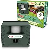 6-in-1 Pest Soldier Sentinel, Outdoor Electronic Pest Animal Ultrasonic Repeller, with Ac Adaptor For Deer Raccoon Rabbits Birds