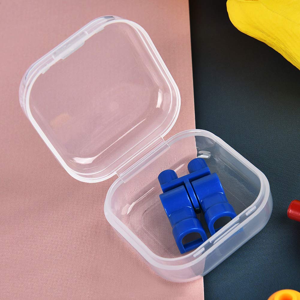Plastic Beads Storage Containers - Mini Clear Square Box Empty Case with Lid for Earplugs, Pills, Jewelry, Hardware or Any Other Small Craft Gadgets (40 Pieces 1.37 x 1.37 x 0.7 Inches)