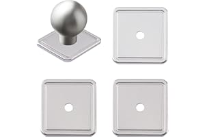 UFURMATE Square Cabinet Knobs Backplate, 4Pcs Decorative Drawer Pull Handle Washer Zinc Alloy Cabinet Hardware for Fixing Doo