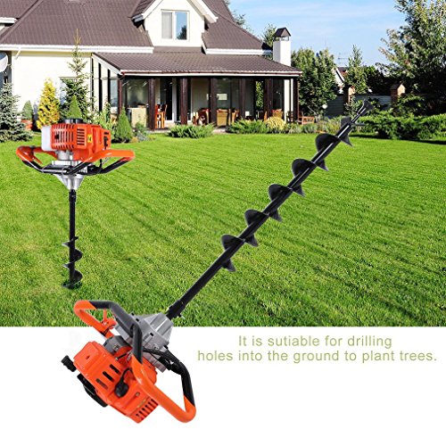 GiODLCE 52CC Gas Powered Post Hole Digger 2-Cycle Earth Auger, Ground Drill with 5" bits (5" & 6" & 8") (Digger + 5" bits)