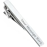 EDSG Custom Tie Clips for Men, Engraved Exquisite Stainless Steel Tie Pin, Custom Gifts for Groomsman, Best Man, Dad, Boyfriend, on Wedding, Birthday, Christmas, Engagement