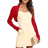 VIAURBE Women's Long Sleeve Shrug Sweaters Knit Bolero Shoulder Open Cropped Cardigan