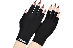 NXJ INFILILA UV Gloves for Nails, Anti UV Light Gloves for Gel Nails, Professional UPF 99+ UV Protection Gloves for Gel Manicure Skin Care Fingerless Gloves for Protecting Hands from UV Nail Lamp