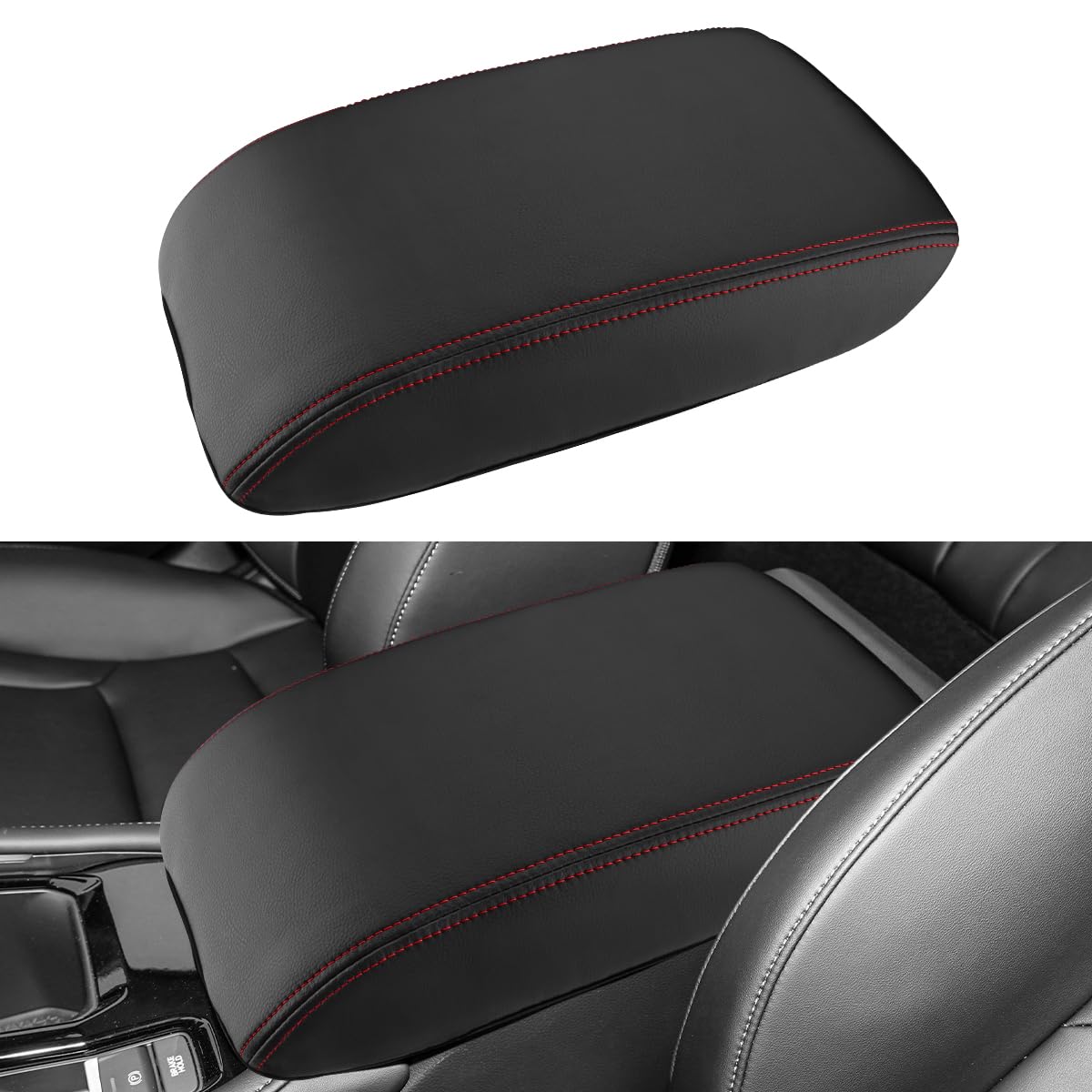 Photo 1 of INTGET for 2026 Honda Accord Accessories Center Console Cover for Honda Accord 2023 2024 2025 Leather Car Armrest Arm Rest Box Lid Middle Console Seat Cover Protector(Red Stitches,2023+)
