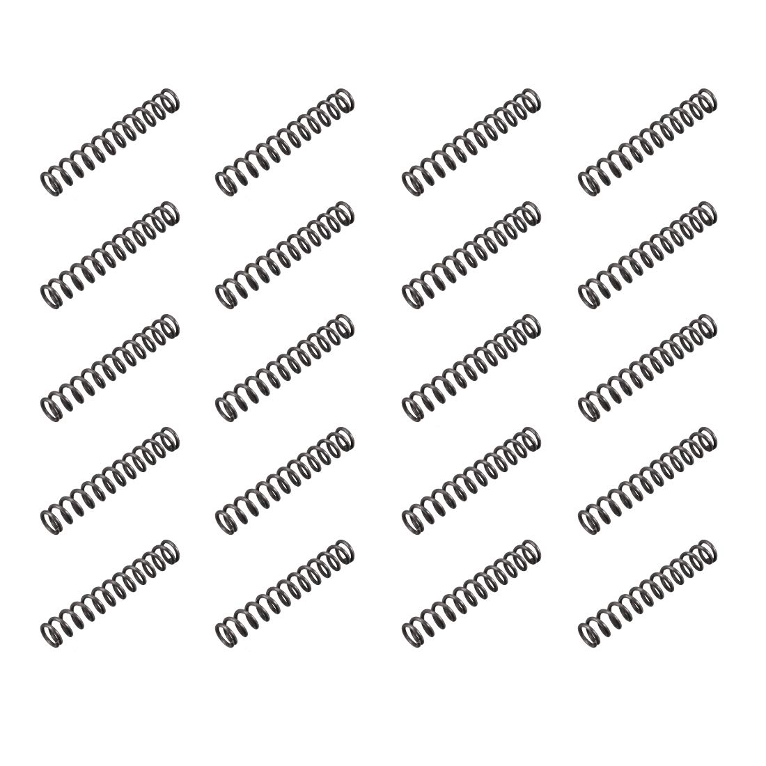 sourcingmap Compression Spring - 1.2mm Wire Dia , 8mm OD , 50mm Free Length Spring Steel Extension Spring,Black,20Pcs