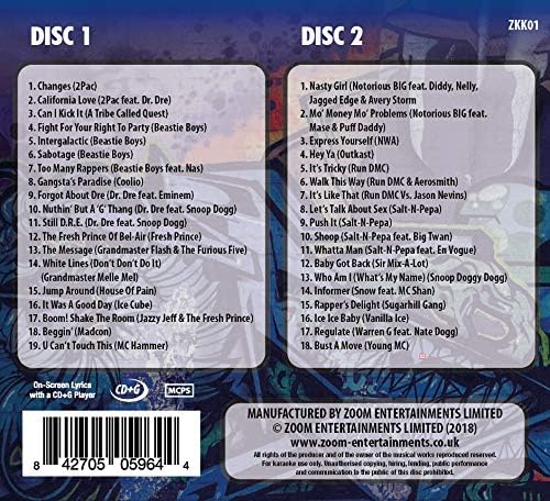 Zoom Karaoke CD+G - Karaoke Kings Vol. 1 - Classic Hip Hop (Double CD+G), Black, Silver - Image 3