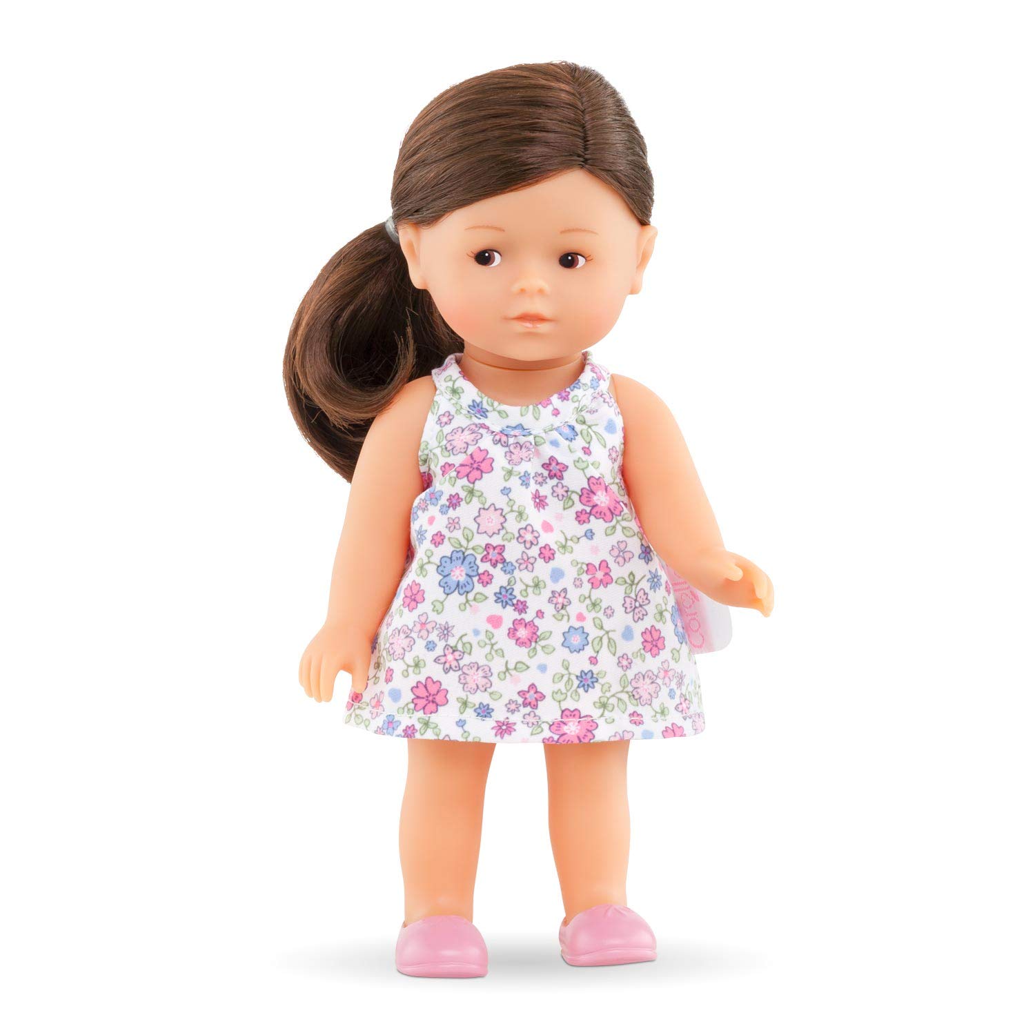 Corolle 9000240020 Romy Brunette Les Trendies Mini Corolline 20 cm, French Doll with Charm and Vanilla Fragrance, 20 cm
