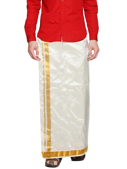 Men's Readymade Dhoti with Pocket (Cream, Free Size)