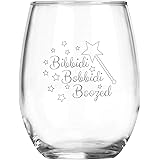 Bibbidi Bobbidi Boozed - 15 oz Stemless Wine Glass - Adult Disney Movie Gifts - Funny Birthday Present - Fairy Godmother - Ci