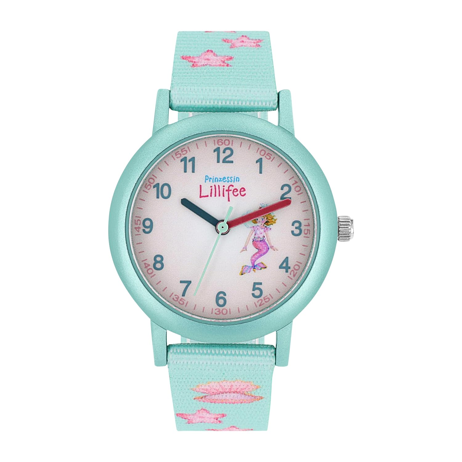 Prinzessin Lillifee wristwatch girls quartz watch analog, with textile strap, turquoise, 3 bar water resistant, comes in watch gift box 2031754