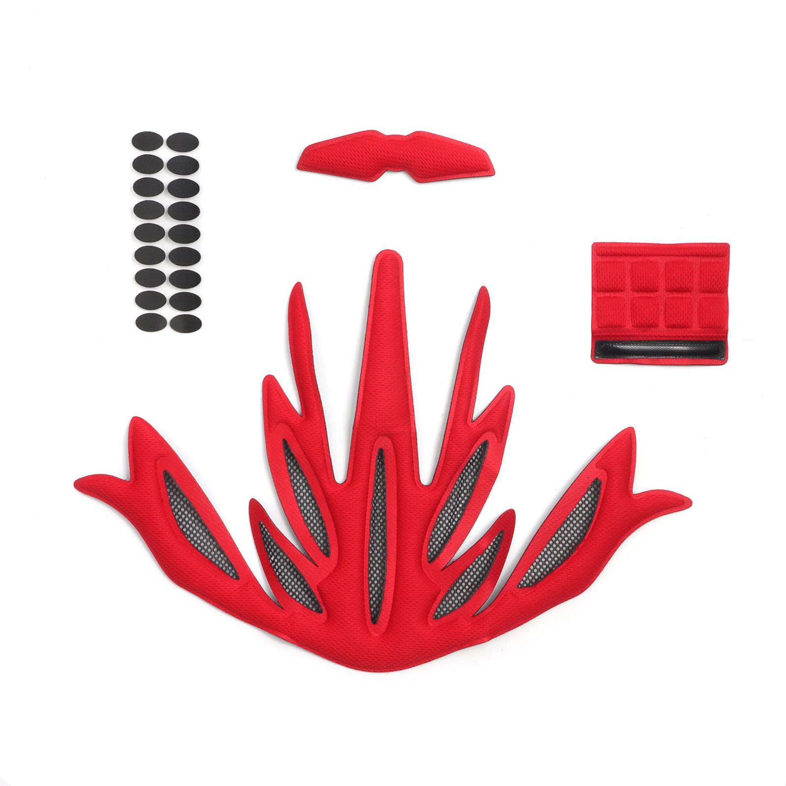 PAXLAMB Helmet Inner Padding Net Foam Pads Kit Sealed Sponge Protective Lining Protection Liners Cushion Mat Set for Outdoor Sports Cycling Bike Motorcycle Bicycle Riding Accessories (Red N J)