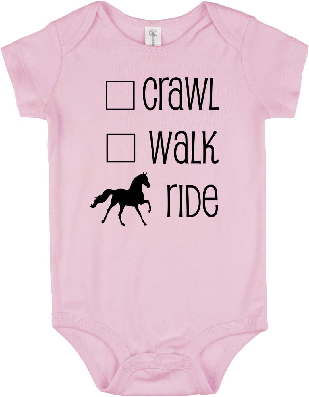 Equestrian CreationsCrawl, Walk, Ride Baby Horse Onesie for Infant Boys & Girls - Equestrian Pony Bodysuit Gift