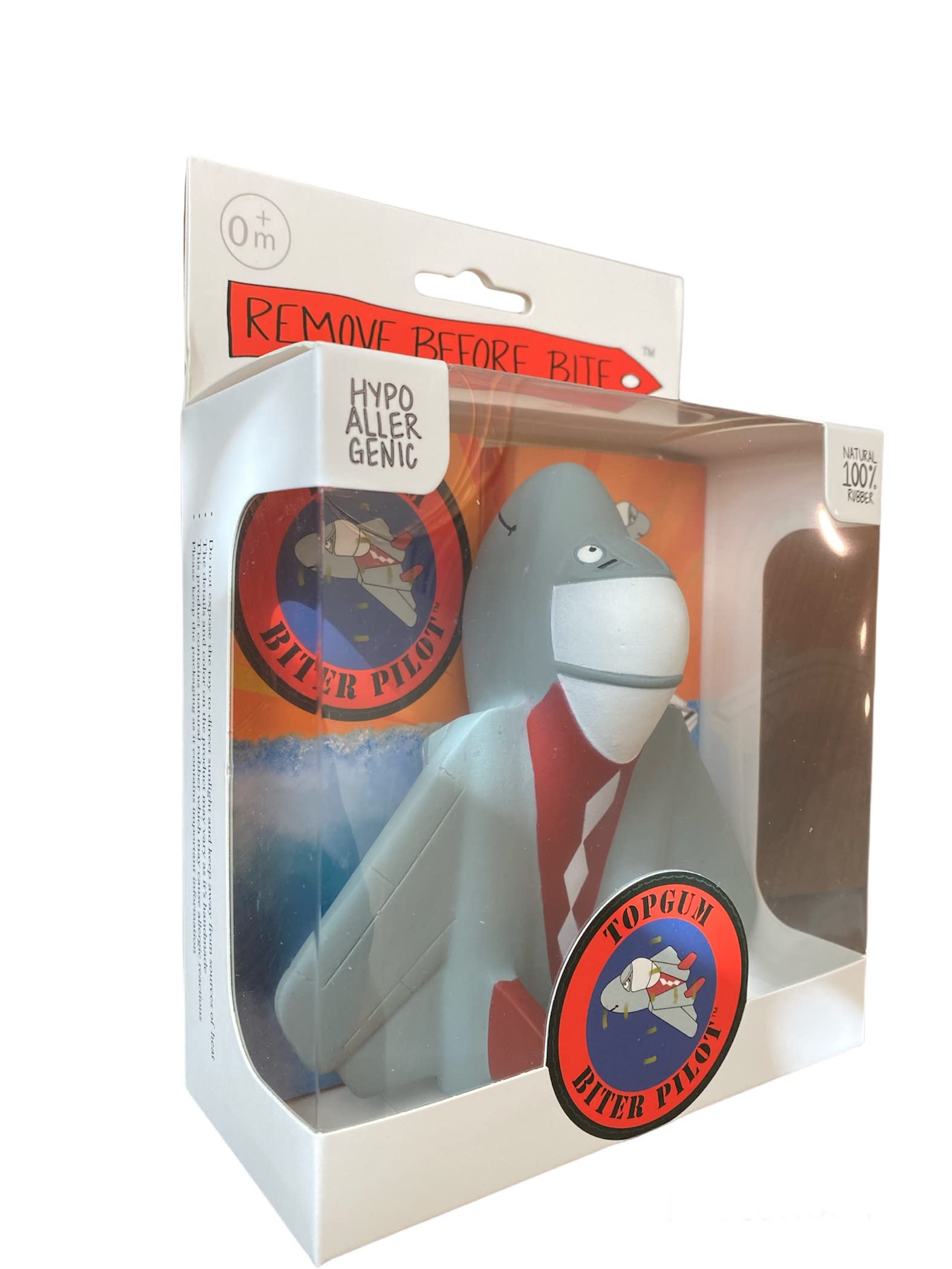 TOPGUM Biter Pilot Airplane Teething Toy 100% Natural Havea Rubber