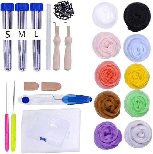 Needle Felting Supplies, 10 Random Colors Yarn Needle