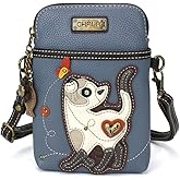 Chala Slim Cat Cellphone Crossbody Handbag - Convertable Strap, Cat Lovers Gift