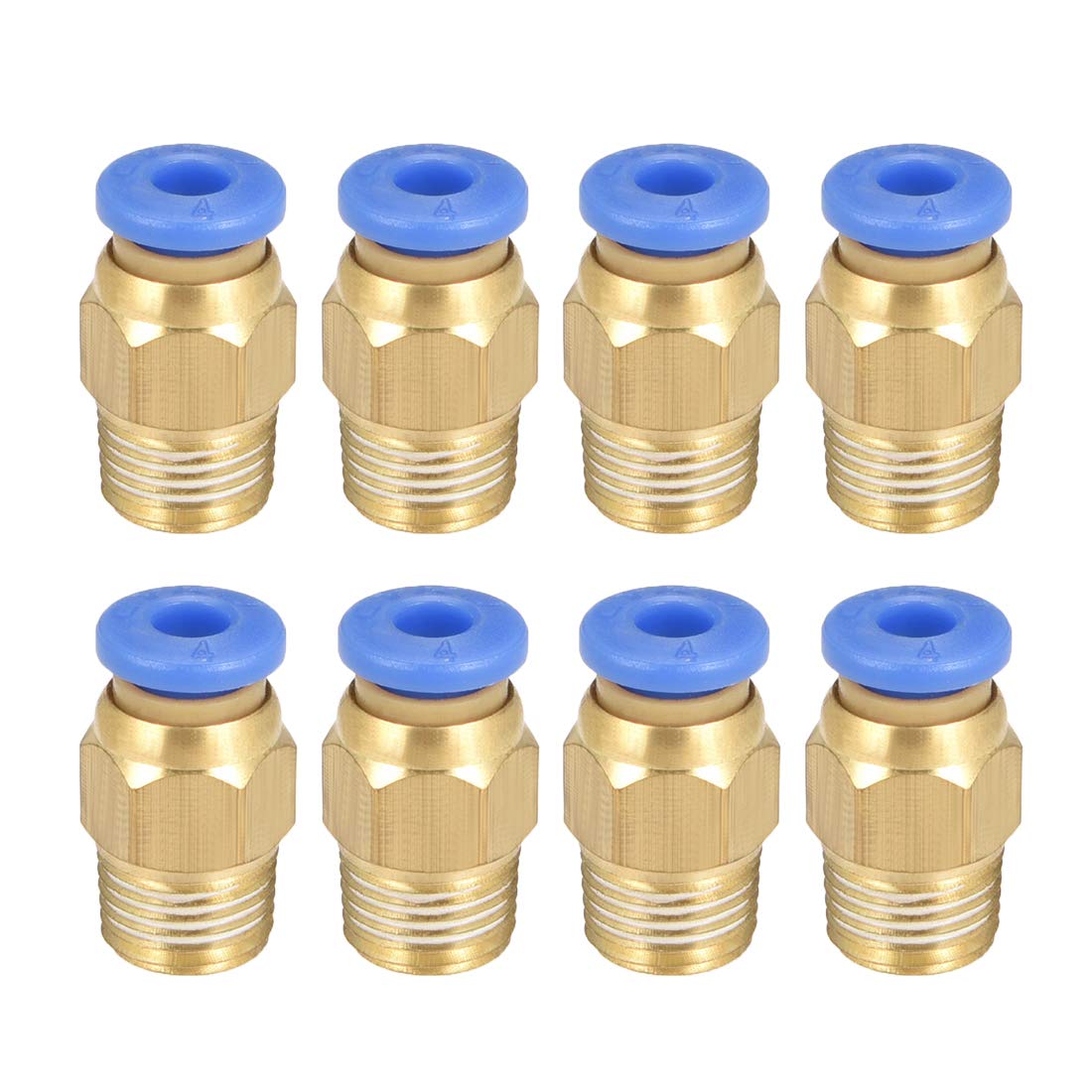 sourcing map Straight Pneumatic Push to Quick Connect Fittings G1/8 Male x 4mm Tube OD 8pcs