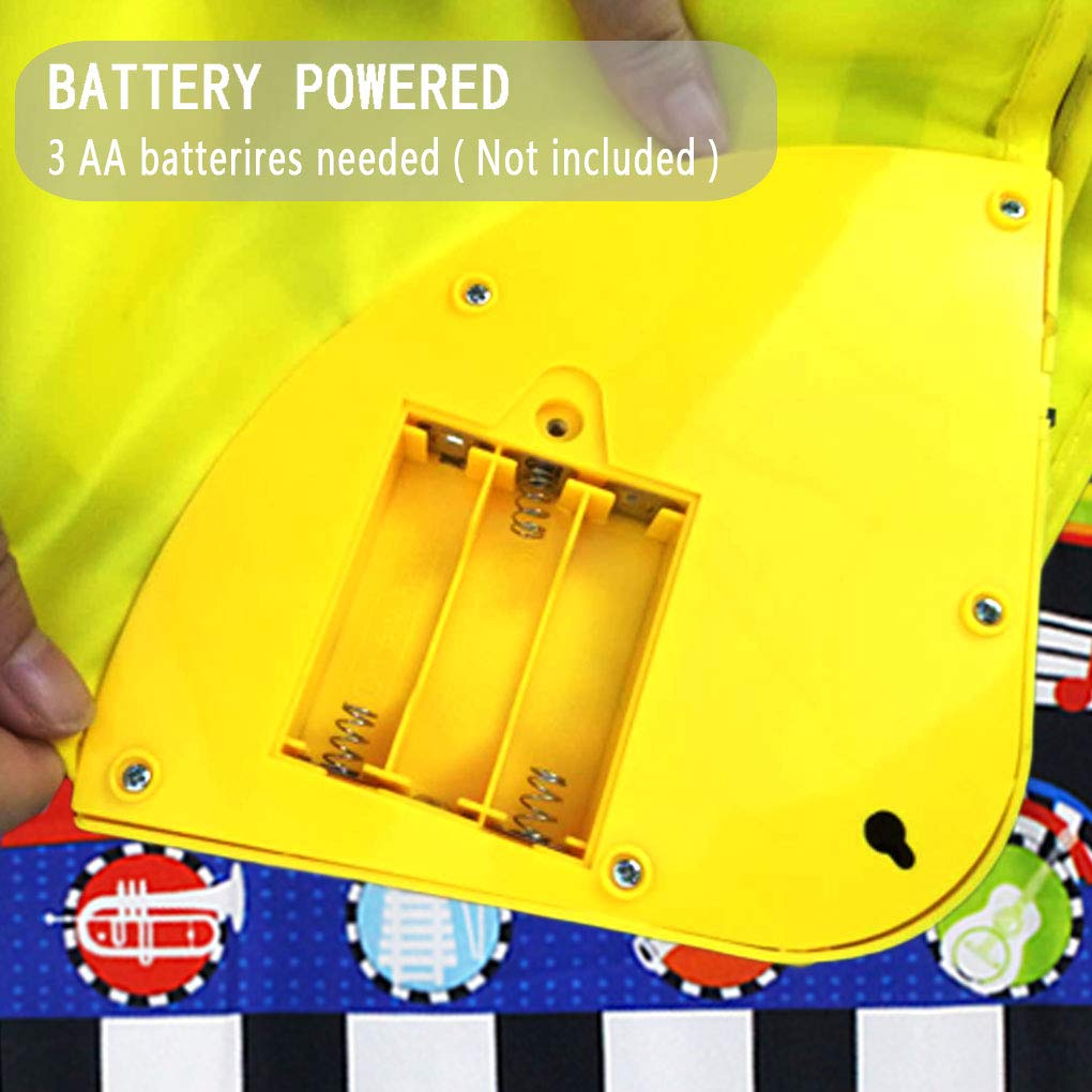 mifengda Musical Piano Mat Baby Early Education Music Piano Keyboard Carpet 19 Keys Portable Electronic Music Dance Blanket Build-in Speaker & Recording Function Gift for Kids Toddler Girls Boys