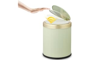ONLCUK Motion Sensor Bathroom Trash Can Touchless, 3.7 Gallon Modern Automatic Garbage Can with Lid,Diaper Trash Bin,Plastic Smart Dog Proof Trash Bin Suitable for Toilet, Bedroom, Office, Kitchen -Green