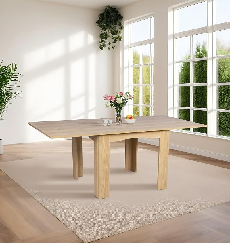 Hallowood Furniture Newquay Oak Extending Flip Top Table 80-160 cm