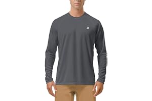 Roadbox Mens UPF 50+ UV Sun Protection Shirts Outdoor Long Sleeve SPF Rash Guard for Fishing Hiking Swimming Running