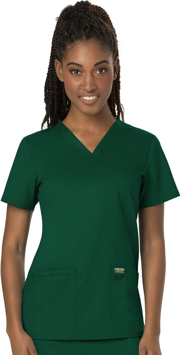 Cherokee Workwear Revolution Women's V-Neck Scrub Top: Clothing
