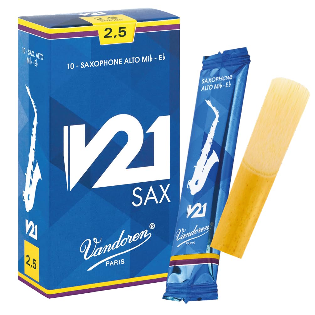 Vandoren V21 Alto saxophone reeds, box of 10 - Strength 2,5