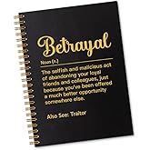 Sixrip Betrayal Definition 160 Blank Pages Spiral Notebook, Funny Leaving Farewell Going Away Retirement Gift for Colleague Friend, Leaving Work Gift for Ex Coworker, New Job Gift for Colleague