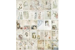 30 Sheets Vintage Scrapbook Paper, 5.5x8 Inches Aesthetic Writing Paper for Journaling