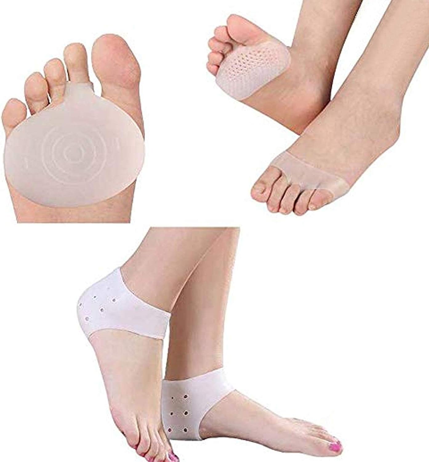 Silicone Heel Cushion Inserts Women Reusable – Large 12 Pack, 4 of Each Washable, Reusable, Medical Grade Back of Heel Cushion Inserts, Heel Protectors for Shoes Women, and Heel Cups | 12 Pack Set