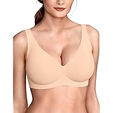 Vertvie 2026 Womens Wireless Jelly Bras Push Up Cup-Engineered Support Deep V Lift Bra Seamless No Underwire T-Shirt Bralette